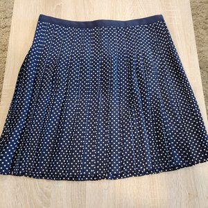 J.Crew Navy / White Polka Dot Triple Pleated Skirt
